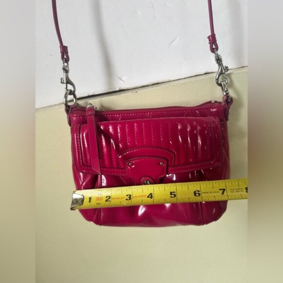 COACH Poppy Mini Willis Quilted Patent Leather Bag Crossbody Shoulder Turnlock - Picture 15 of 16